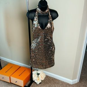 Sequin detailed cocktail dress